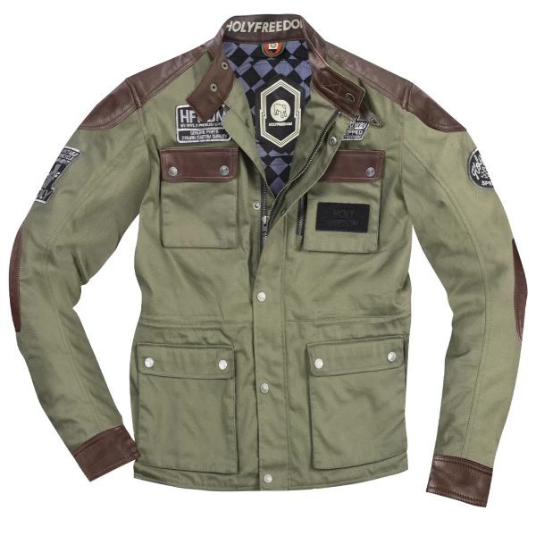 JACKET QUATTRO WAXED EVO BROWN-MILITARY GREEN